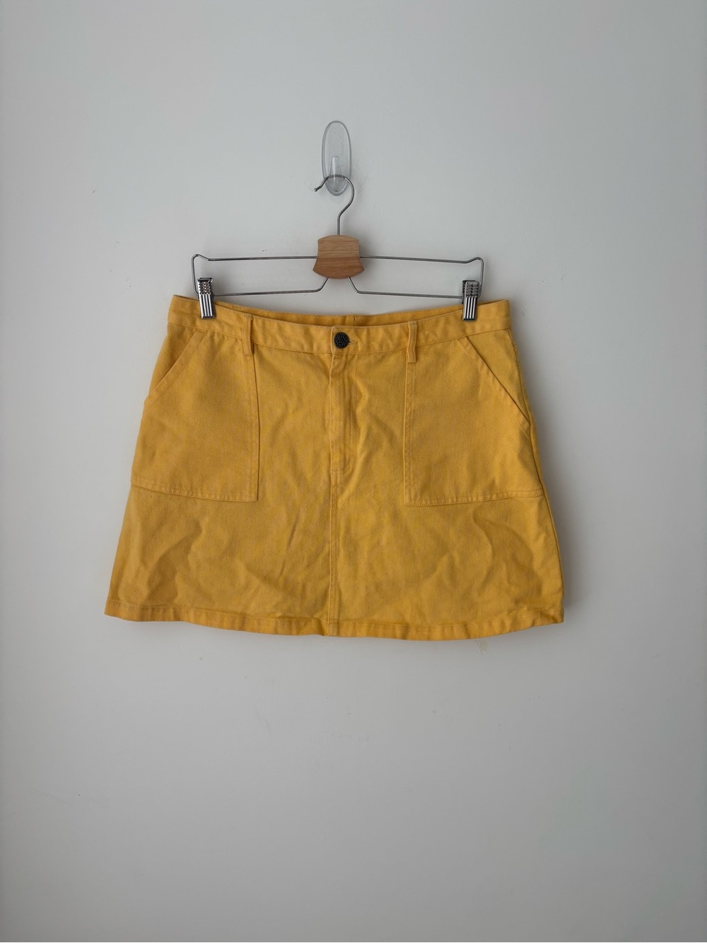 Lucy & Yak Organic Cotton Mini Skirt Women’s US 12 Yellow Utility A-Line